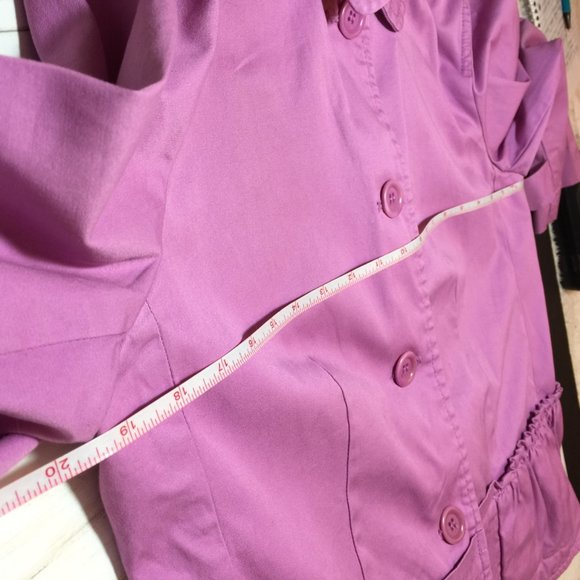 Talbots Lilac Ruffled Cinched Peplum Jacket 12P - Picture 6 of 8